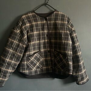 Plaid Black and Cream Jacket